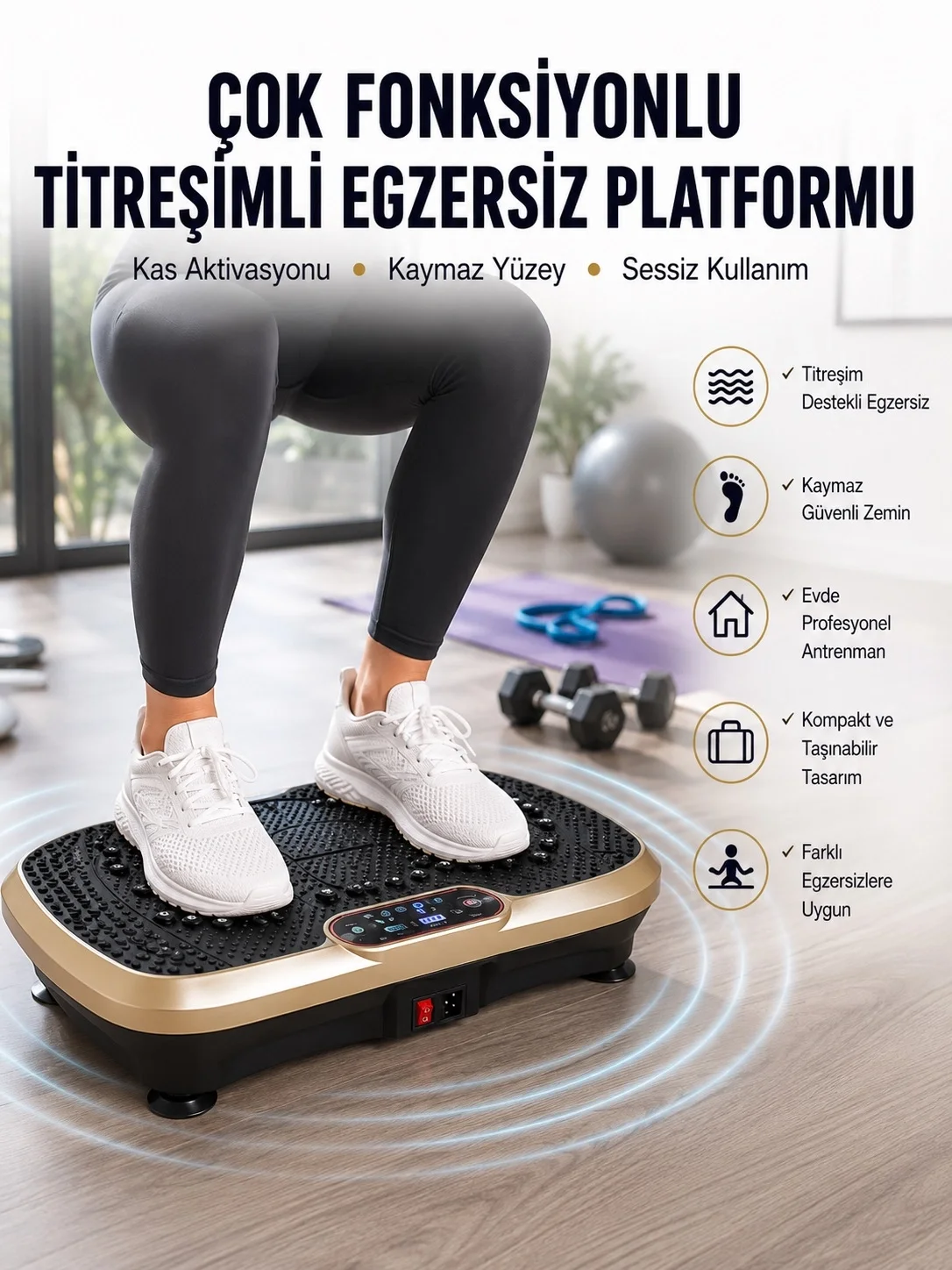 Evde Spor İçin Titreşimli Plate Fitness Platformu Yeni Nesil Fiyatı, Yorumları ve Özellikleri