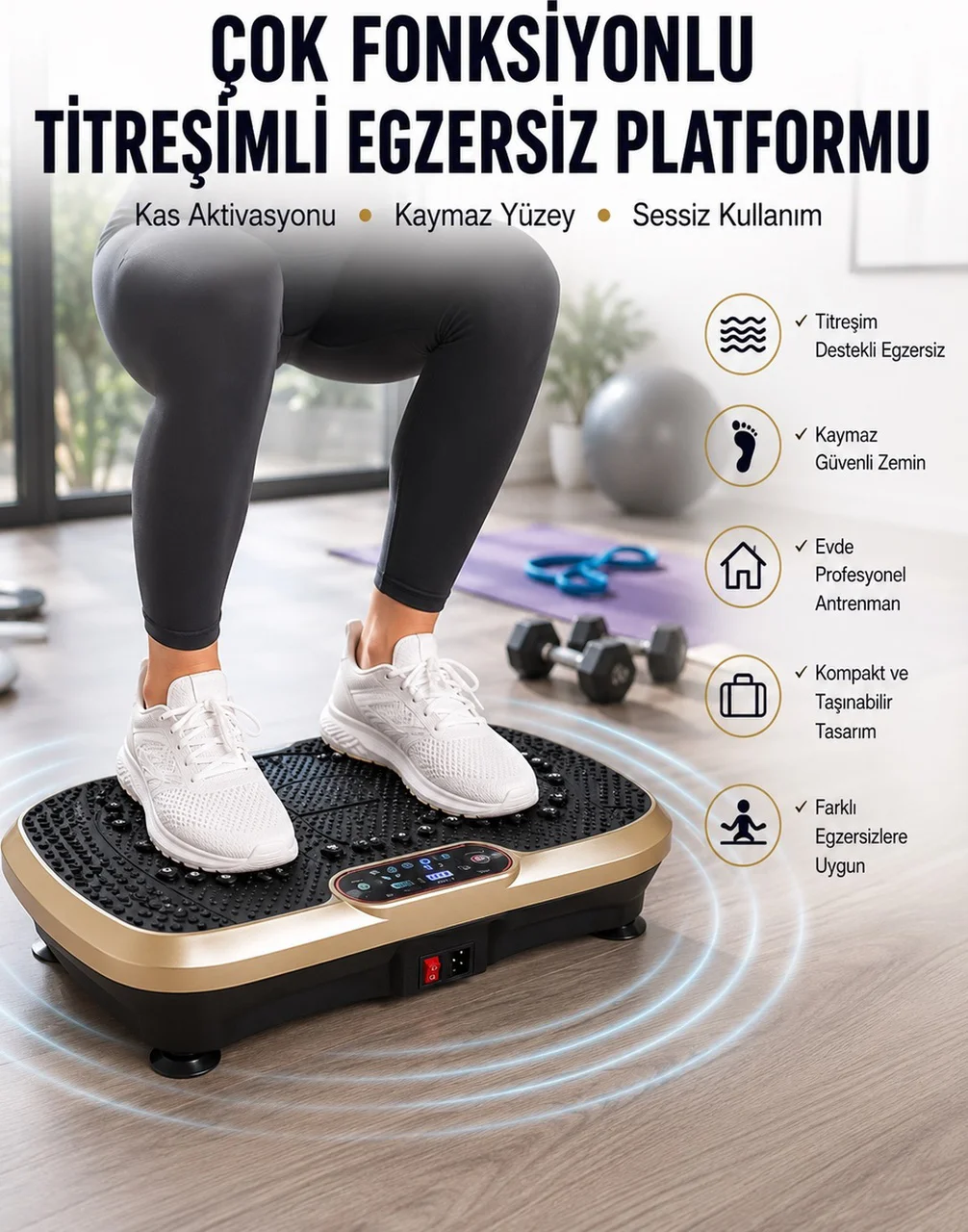 Evde Spor İçin Titreşimli Plate Fitness Platformu Yeni Nesil - Lisinya Diğer