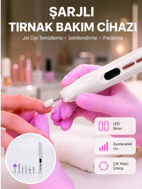 Evde ve Profesyonel Kullanıma Uygun Tırnak Bakım Cihazı - Çok Fonksiyonlu UV Kurutma ve Tasarım