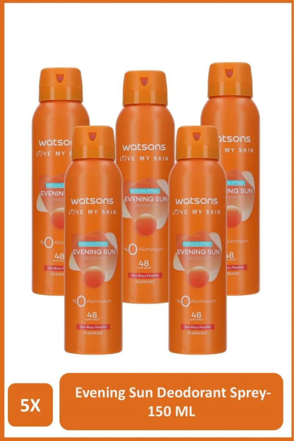Evening Sun Deodorant Sprey Pudrasız 5x150ml