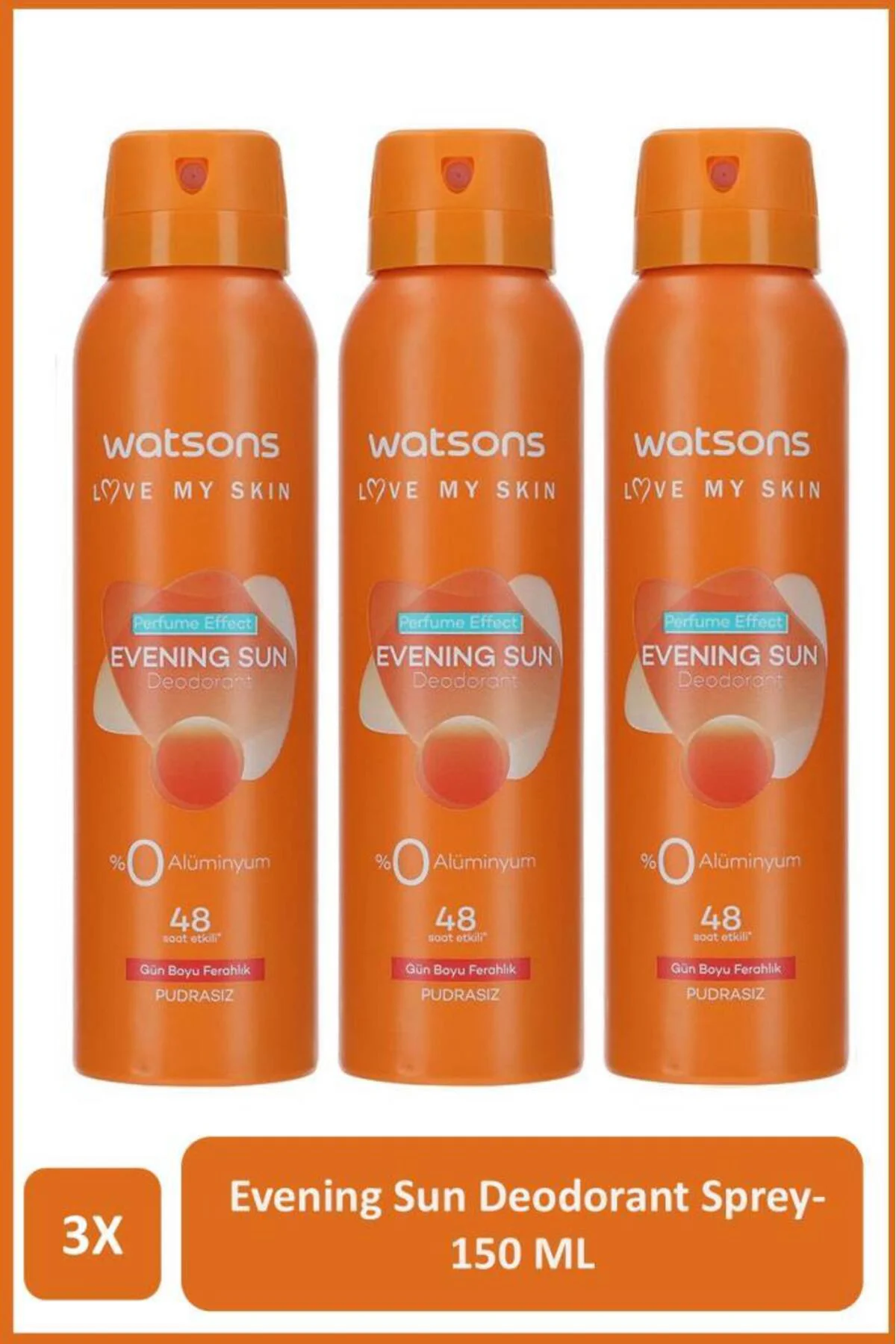 Evening Sun Deodorant Sprey Pudrasız 3x150ml