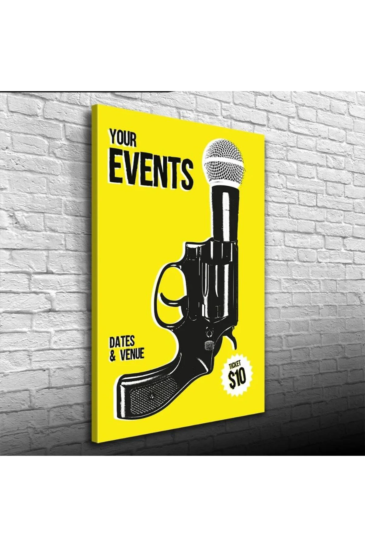 Events Sarı ve Siyah tonlarda Poster Kanvas Tablo 50 x 70