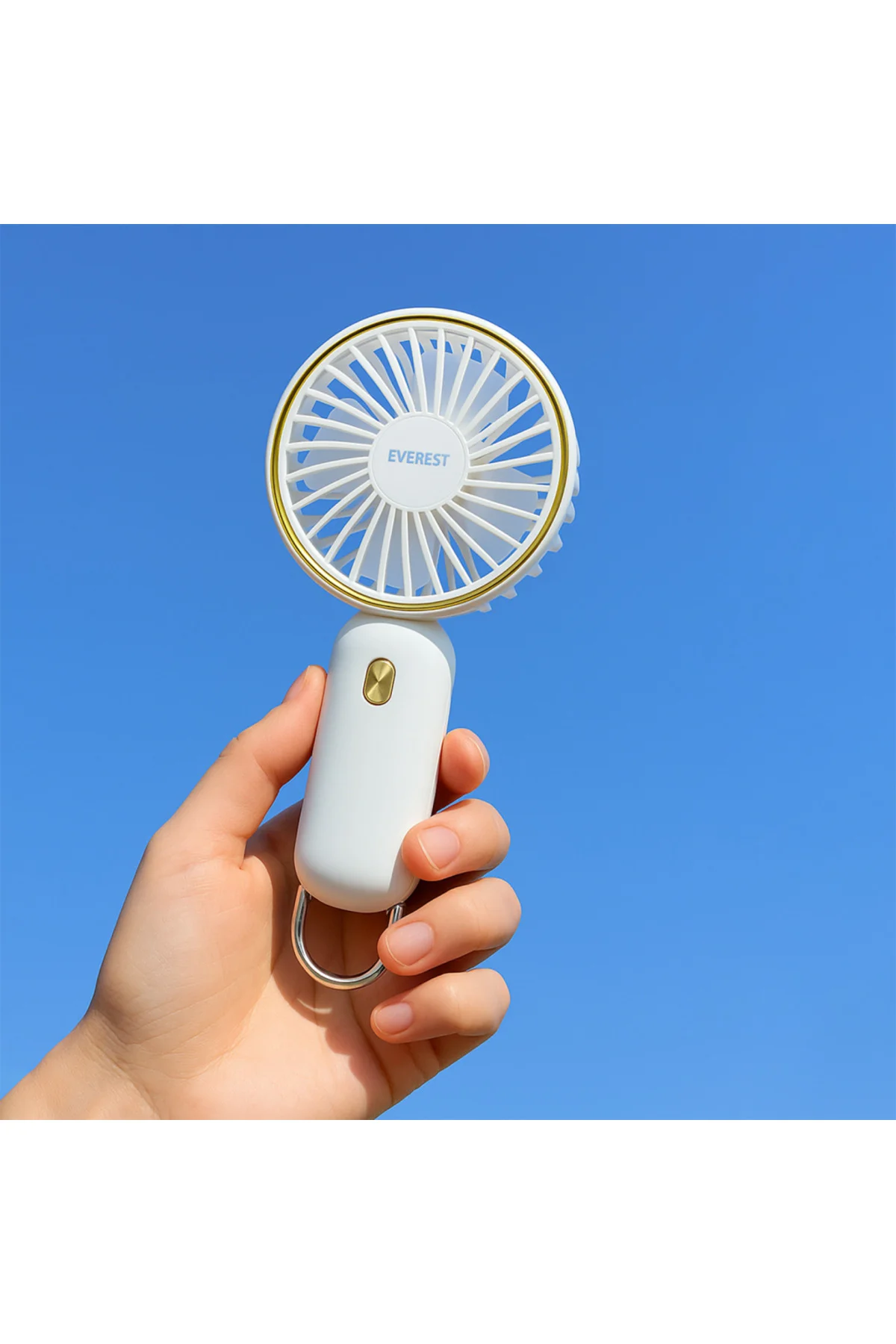 EVEREST EFN11, BEYAZ, 3 Kademeli Hız, Elde Kullanım, Dahili 900mAh Bataryalı, Type-C Şarj Girişli, V