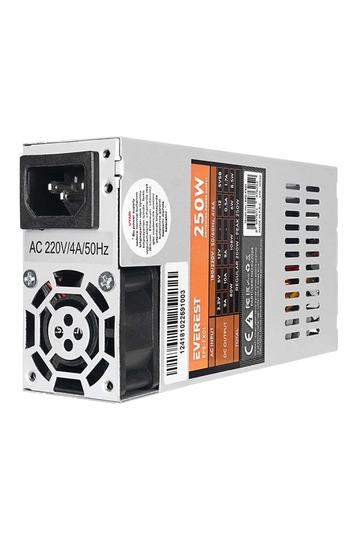 Everest EPS-FX01, Peak 250W, 4cm Fan, İnce Uzun, 41 x 81 x 150mm, Everest EPS-FX01, Peak 250W, 4cm Fan, İnce Uzun, 41 x 81 x 150mm,