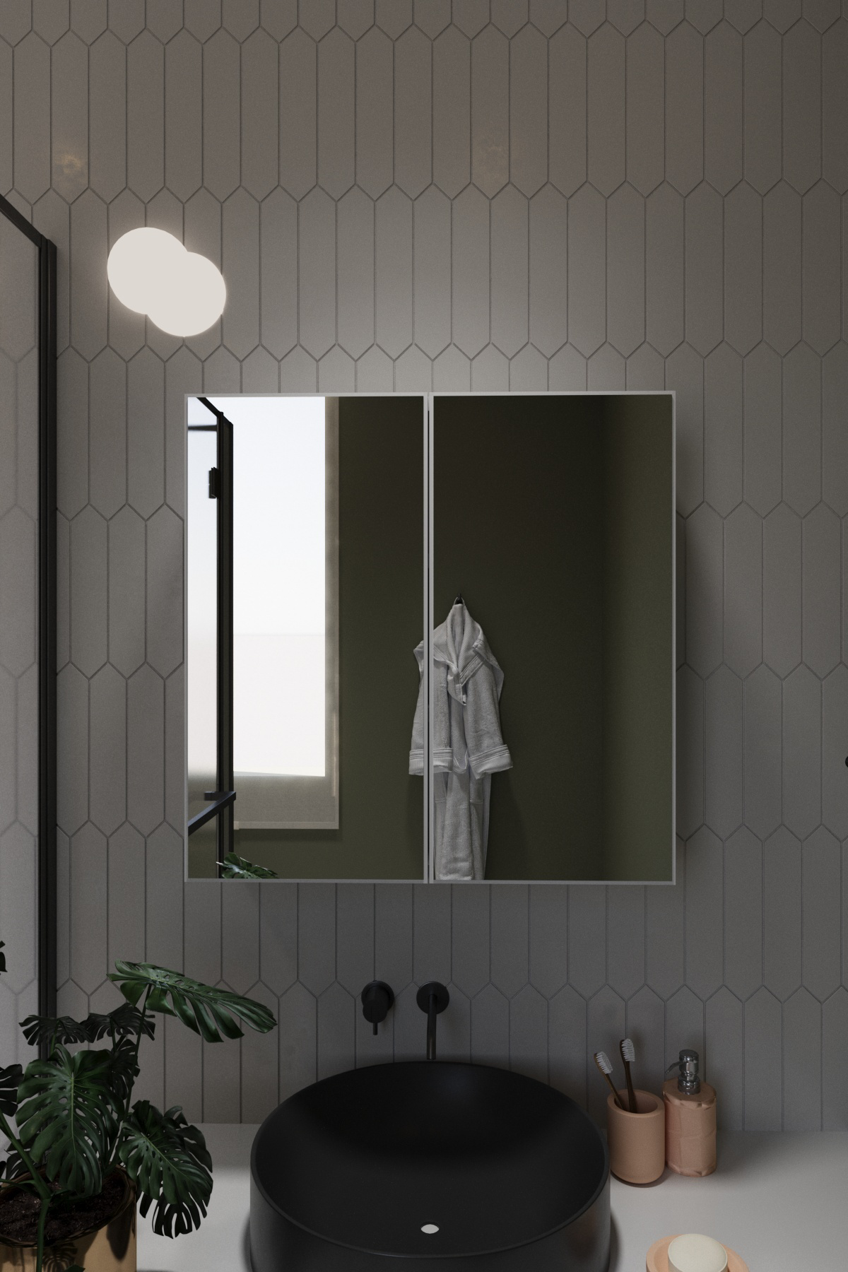 Everest İki Kapaklı Aynalı Lavabo Üstü Banyo Dolabı