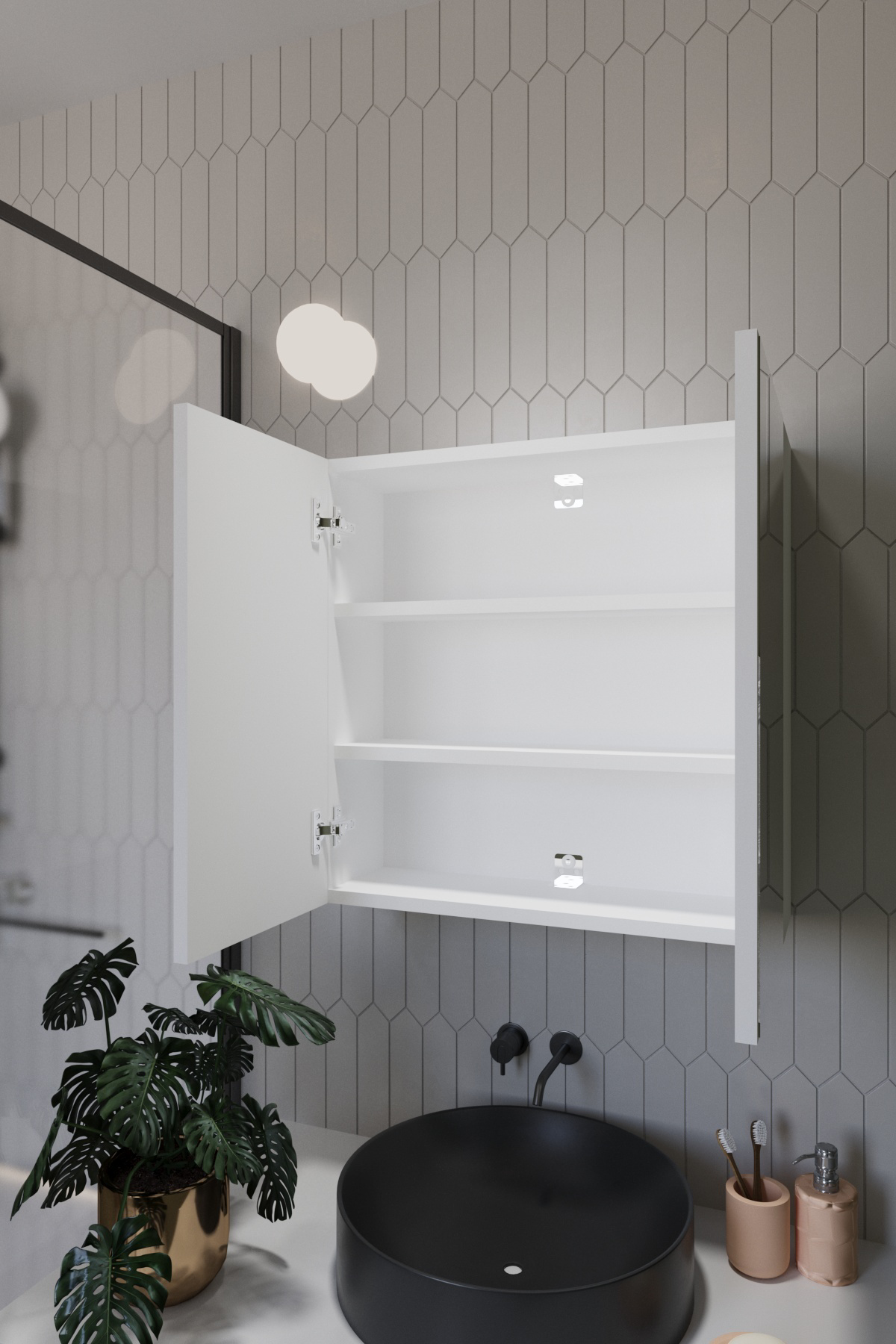 Everest İki Kapaklı Aynalı Lavabo Üstü Banyo Dolabı