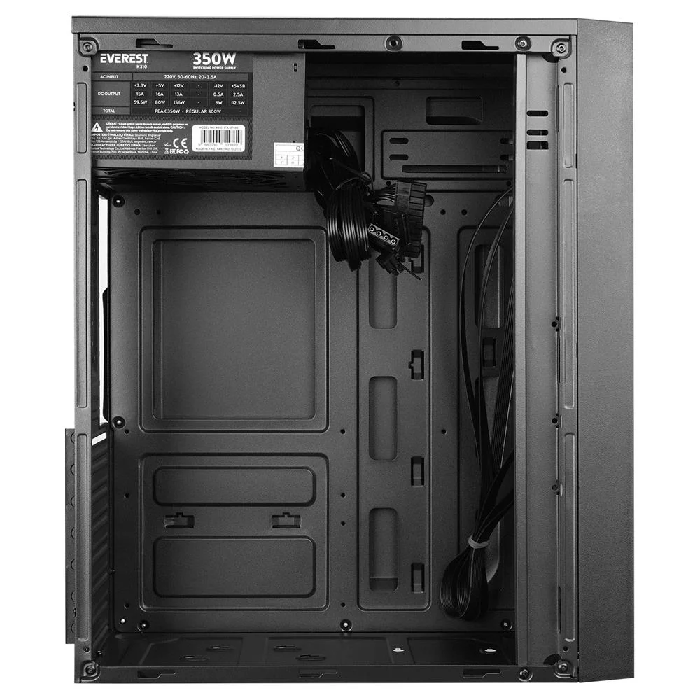 Everest K310 Peak 350W SMD PSU 2-USB2.0+HD Audio Mid-Tower Kompak