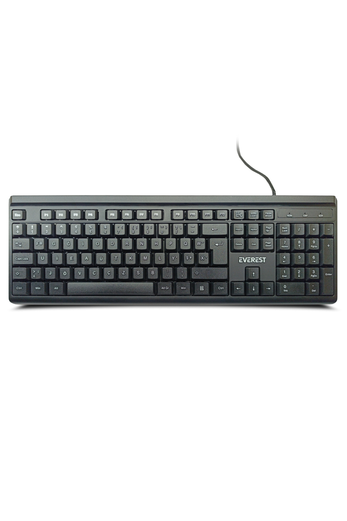 EVEREST KB-741F, USB Kablolu, Türkçe F, 2 metre Bakır Kablolu, St
