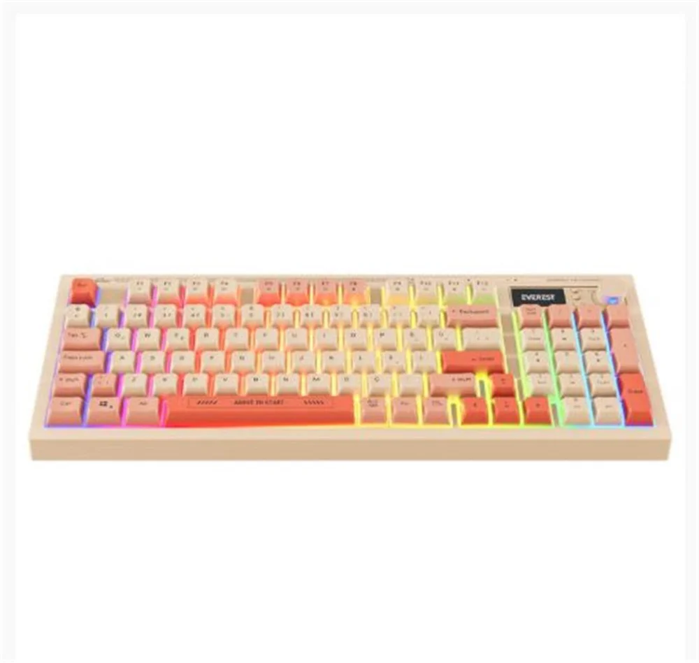 Everest KB-85 SILENT PRO Kablosuz Bej-Pembe-Turuncu SESSİZ RGB Wi