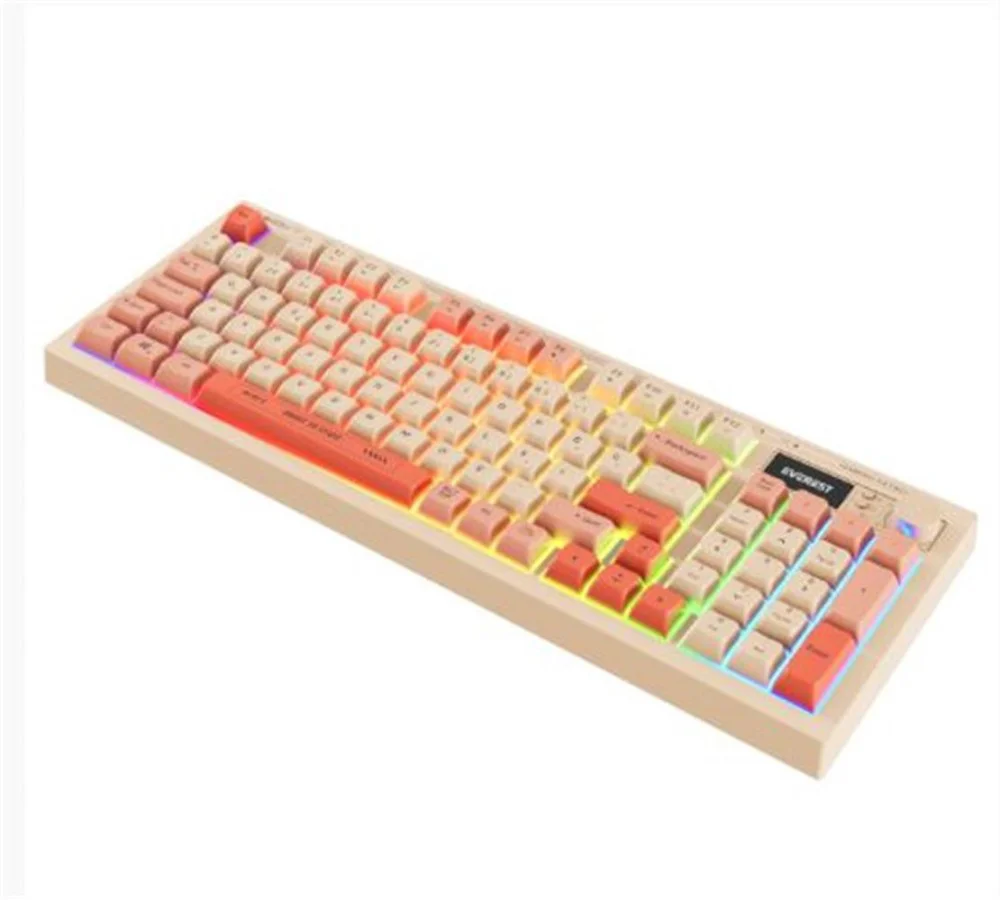 Everest KB-85 SILENT PRO Kablosuz Bej-Pembe-Turuncu SESSİZ RGB Wi