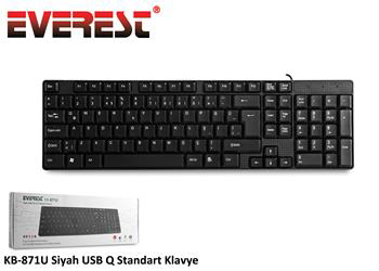 Everest KB-871U Siyah Q Usb Kablolu Standart 108 Tuşlu Klavye