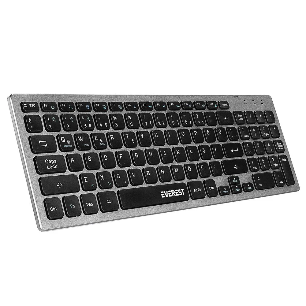 Everest KB-BT88 Siyah-Gri Bluetooth Ultra İnce Q Mac-Win-Android-