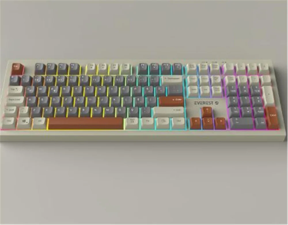 Everest KM-77 Runa Gri-Krem-Kahve Usb Rainbow Aydınlatmalı Sessiz