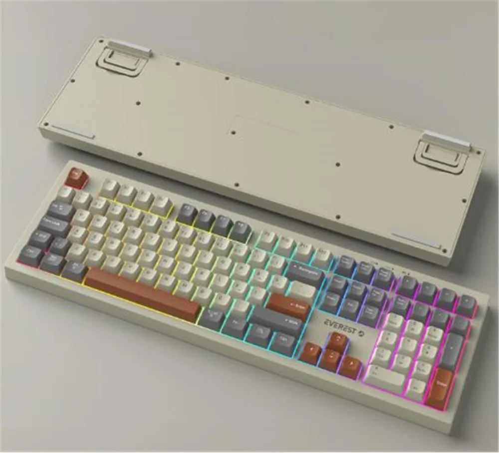 Everest KM-78 Rena Krem-Gri-Kahve Kablosuz 2.4 + BT RGB Aydınlatm