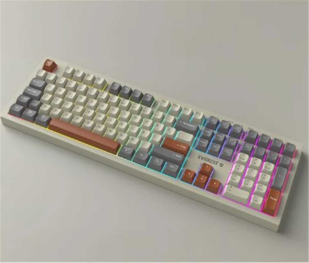 Everest KM-78 Rena Krem-Gri-Kahve Kablosuz 2.4 + BT RGB Aydınlatm