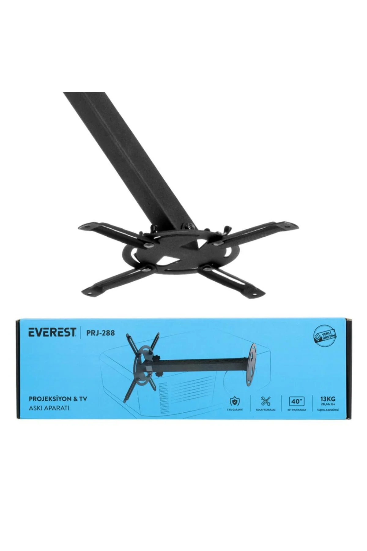 Everest PRJ-288, Teleskopik Ayak (37-52cm), 13Kg Taşıma, Projeksi