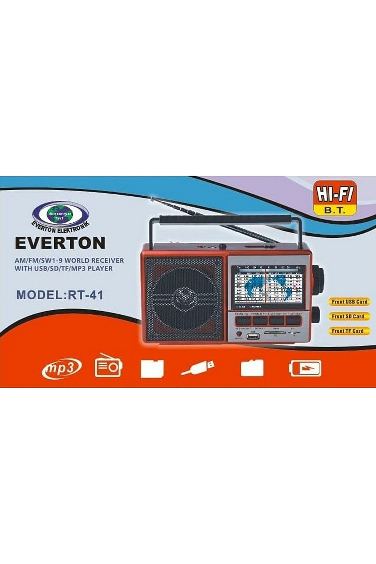 Evimdeyokyok Everton Rt-41Bt Usb Sd Fm Sw3 Radyo Tdrtr