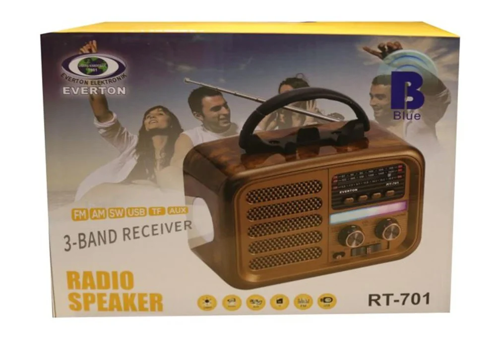 Everton RT-701 Fenerli ,Şarjlı  Nostaljik Radyo ( Bluetooth-USB-S