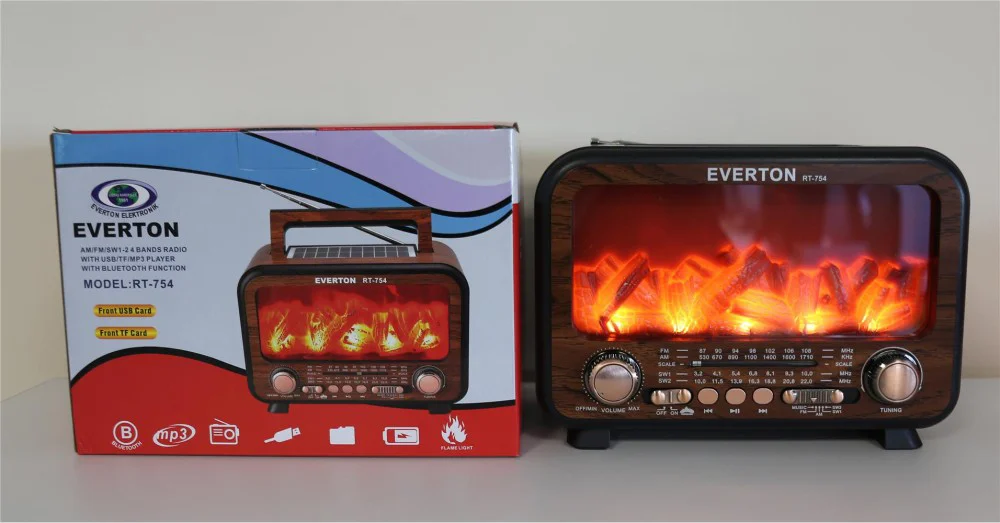 Everton Rt-754  Bluetooth Fm-Usb-Tf-Aux  Şarjlı Nostaljik Radyo (