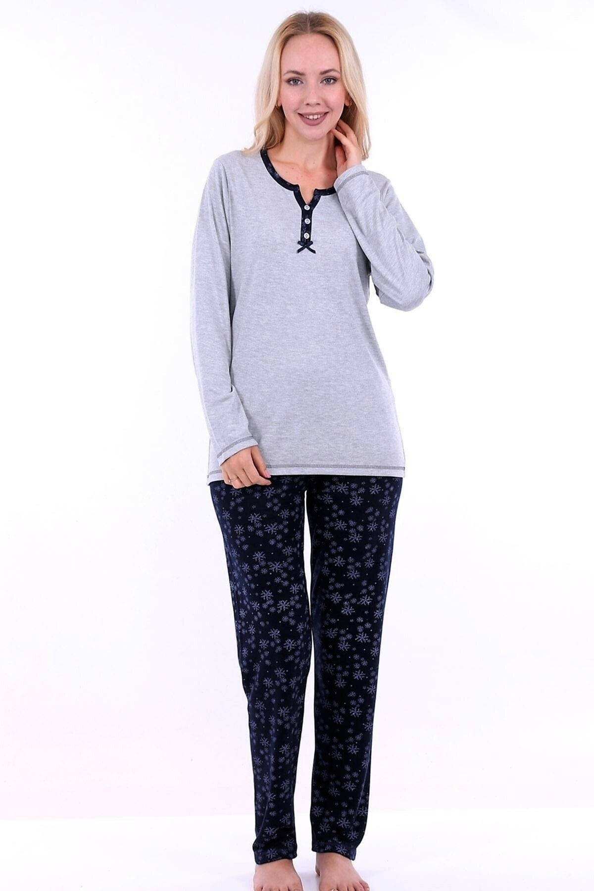 Etoile Evia Pijama Takımı Pamuklu Gri