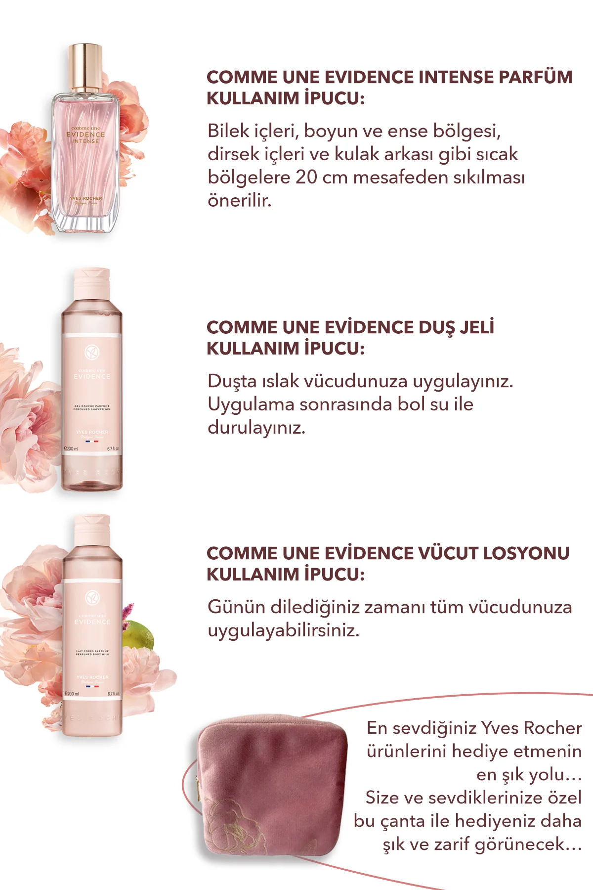 Evidence Intense Parfüm Serisi Kadife Çantalı 3’lü Set-9916921