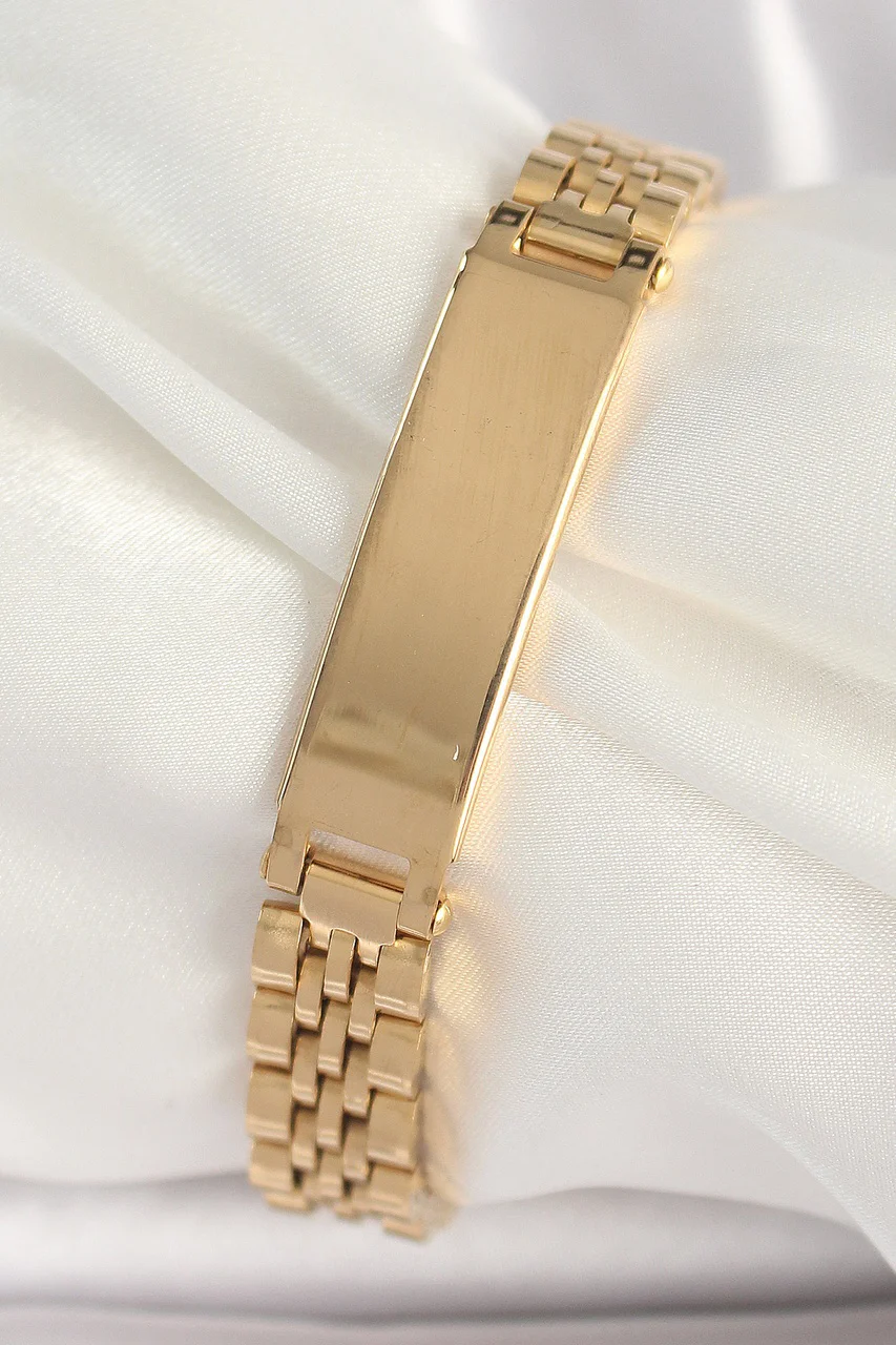 Evimdeyokyok 316l Çelik Gold Renk Zincir Künye Model Erkek Bileklik - Lisinya Diğer