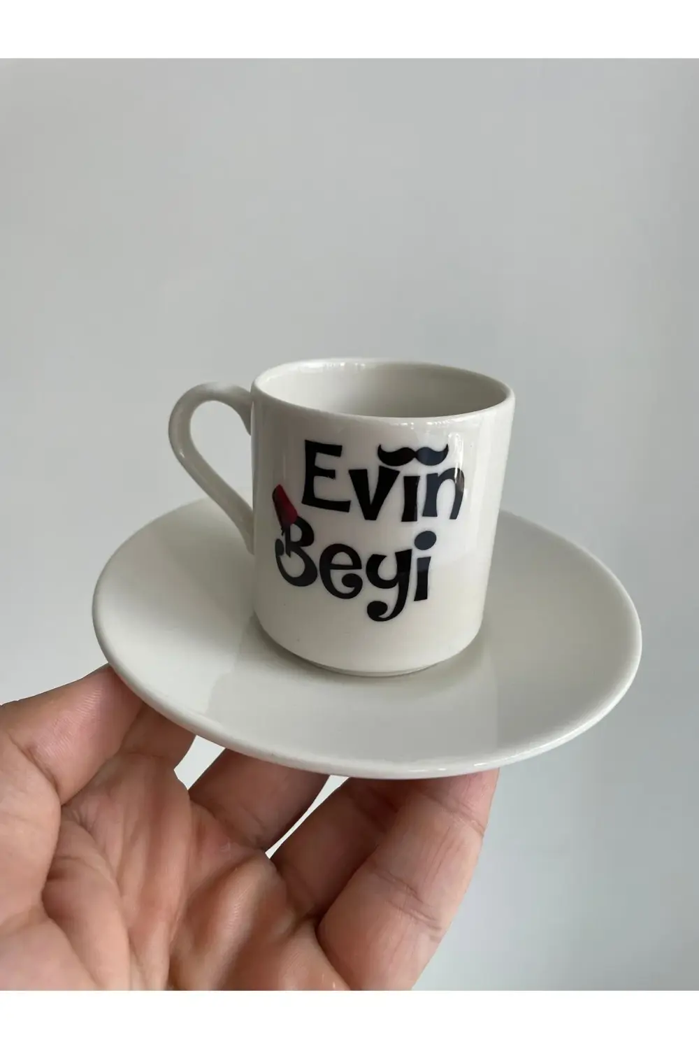 Evin Hanımı Evin Beyi İkili Kahve Fincanı (1. Sınıf Porselen)