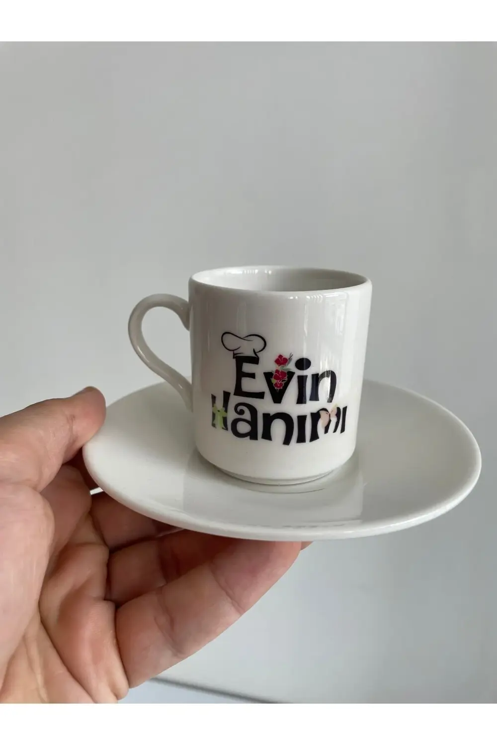 Evin Hanımı Evin Beyi İkili Kahve Fincanı (1. Sınıf Porselen)