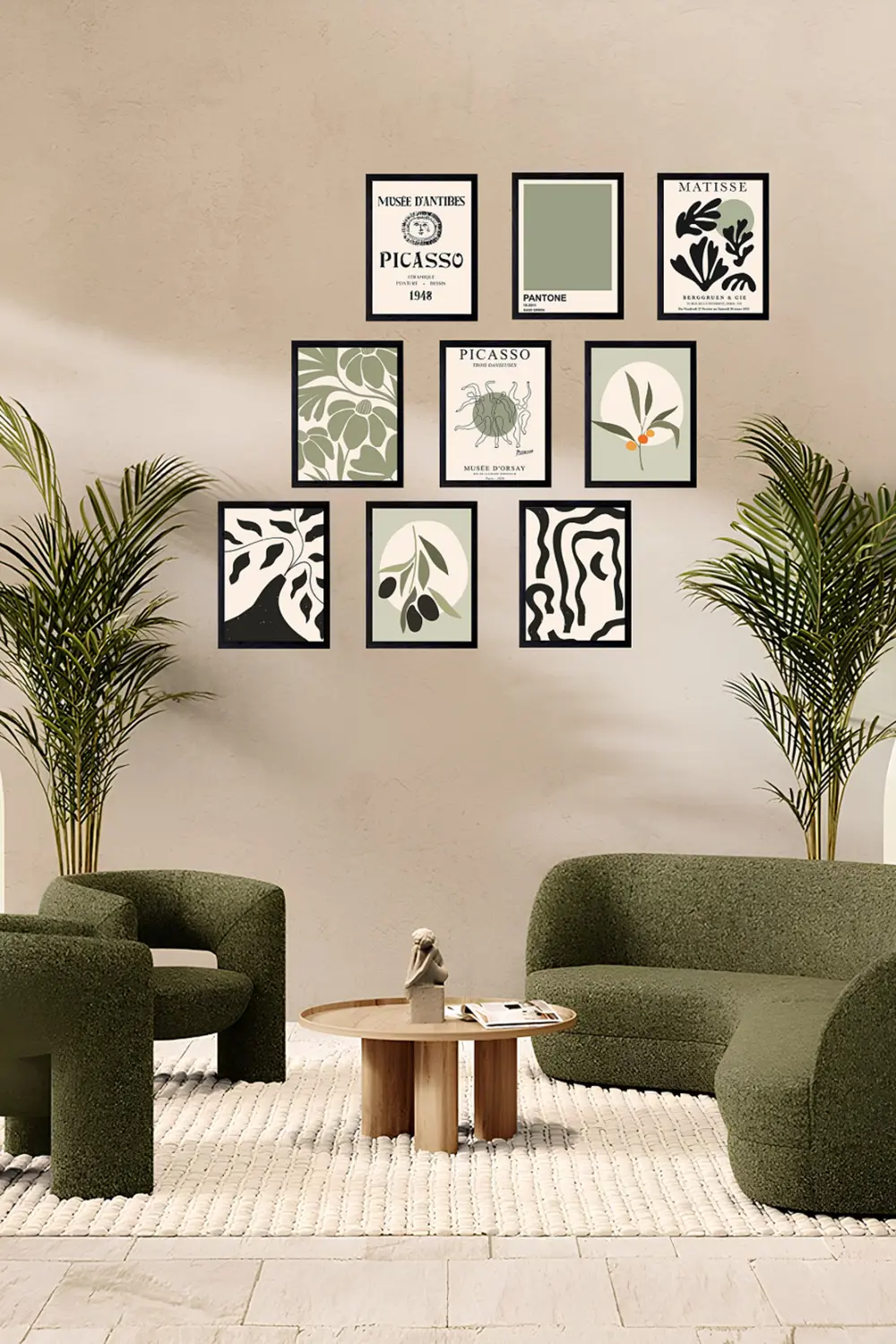 Evinize Sanat Dolu Bir Köşe 9' Parça Çerçeve Görünümlü Modern MDF