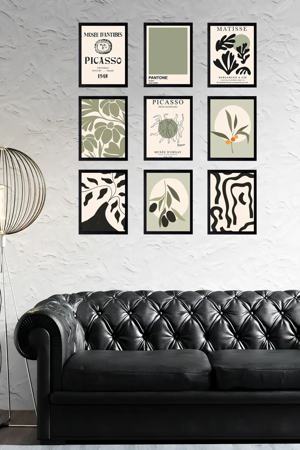 Evinize Sanat Dolu Bir Köşe 9' Parça Çerçeve Görünümlü Modern MDF