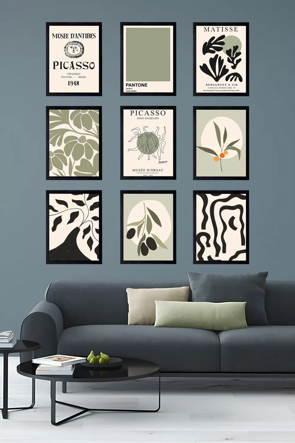 Evinize Sanat Dolu Bir Köşe 9' Parça Çerçeve Görünümlü Modern MDF