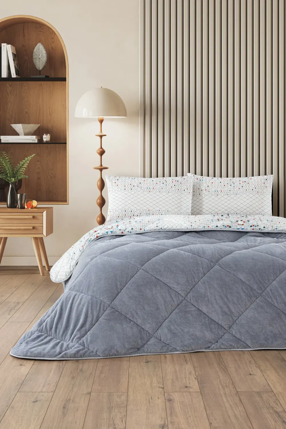 Evoria Çift Kişilik Wellsoft Yorgan Uyku Seti Lastikli Çarşaf+Yas