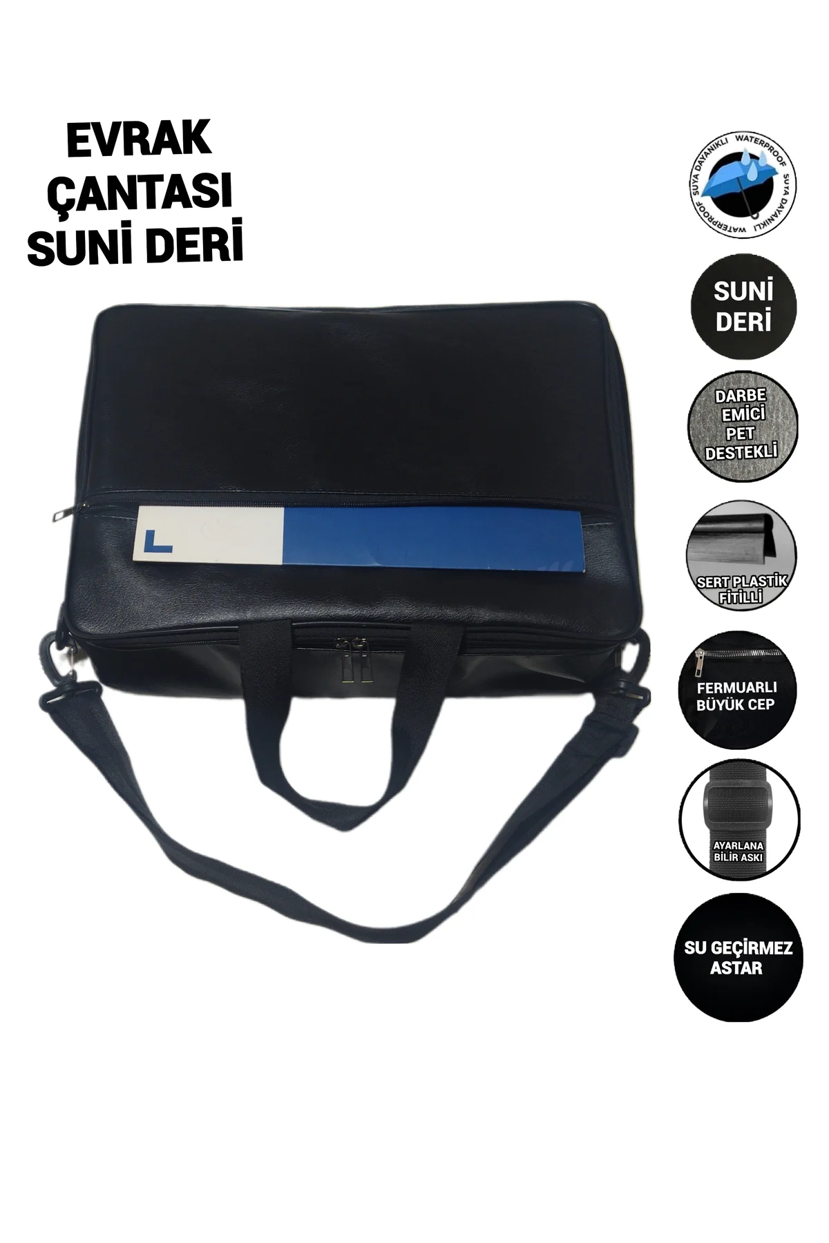 EVRAK ÇANTASI SUNİ DERİ SU GEÇİRMEZ ASTAR