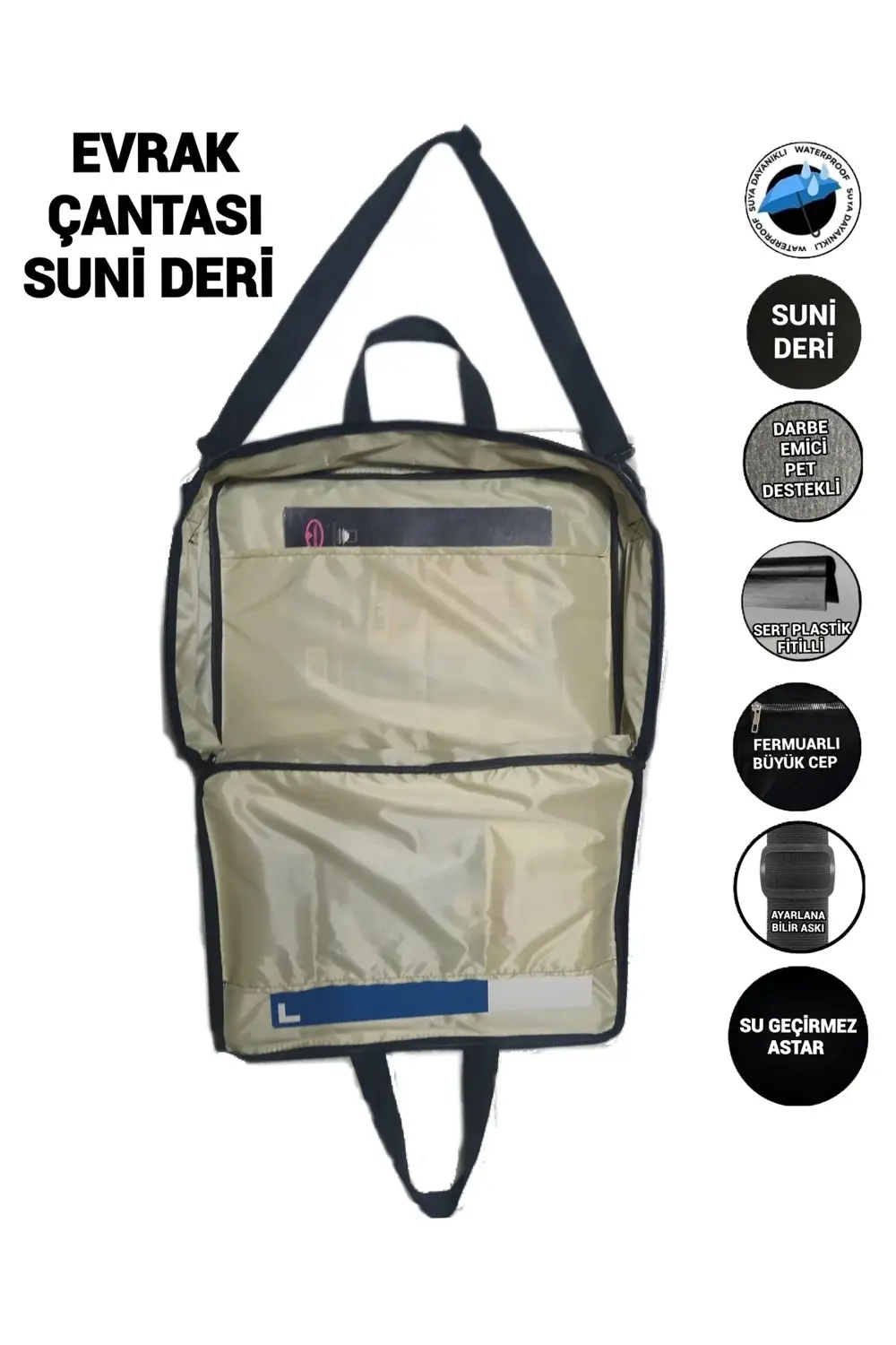 EVRAK ÇANTASI SUNİ DERİ SU GEÇİRMEZ ASTAR