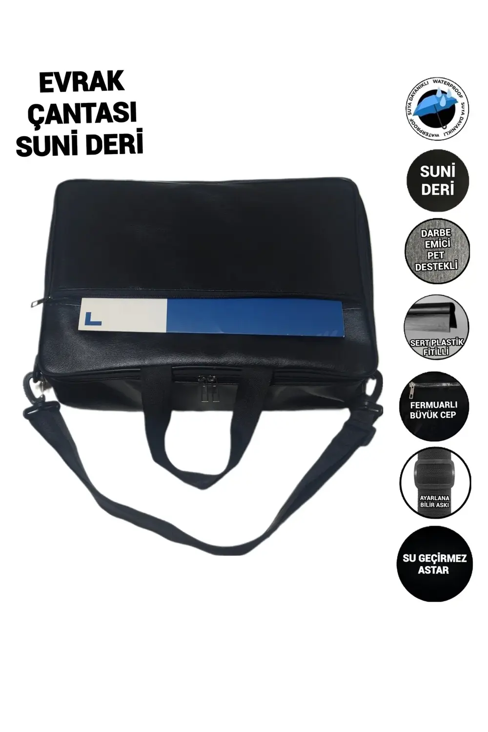 EVRAK ÇANTASI SUNİ DERİ SU GEÇİRMEZ ASTAR