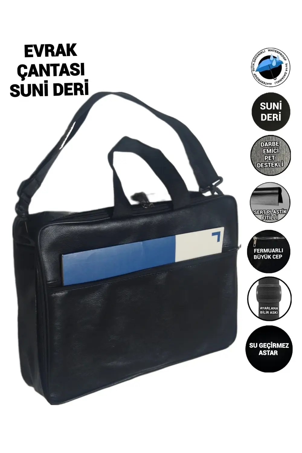 EVRAK ÇANTASI SUNİ DERİ SU GEÇİRMEZ ASTAR