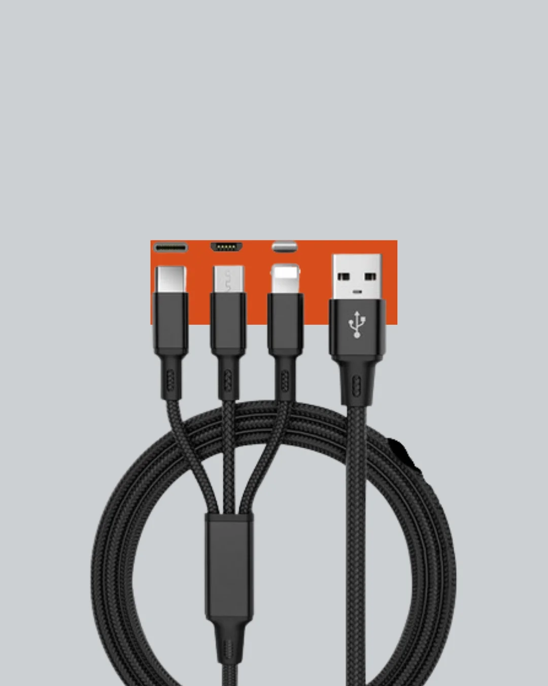 Evrensel 3 Başlıklı Şarj Kablosu – iPhone Huawei Samsung İçin