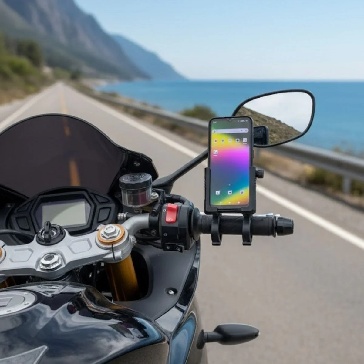 Evrensel Motosiklet Telefon Tutucu – Kaymaz, Kilitlenebilir Güvenli Tutuşlu, 360° Ayarlanabilir Gidon Bağlantılı Akıllı Telefon Aparatı Bx40 Evrensel Motosiklet Telefon Tutucu – Kaymaz, Kilitlenebilir Güvenli Tutuşlu, 360° Ayarlanabilir Gidon Bağlantılı Akıllı Telefon Aparatı Bx40
