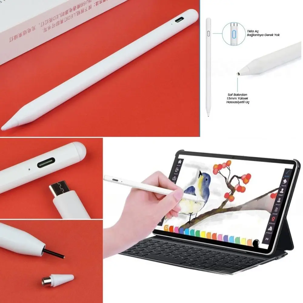 Evrensel Tablet ve Dokunmatik Telefonlarla Uyumlu Hassas Çizim ve Evrensel Tablet ve Dokunmatik Telefonlarla Uyumlu Hassas Çizim ve