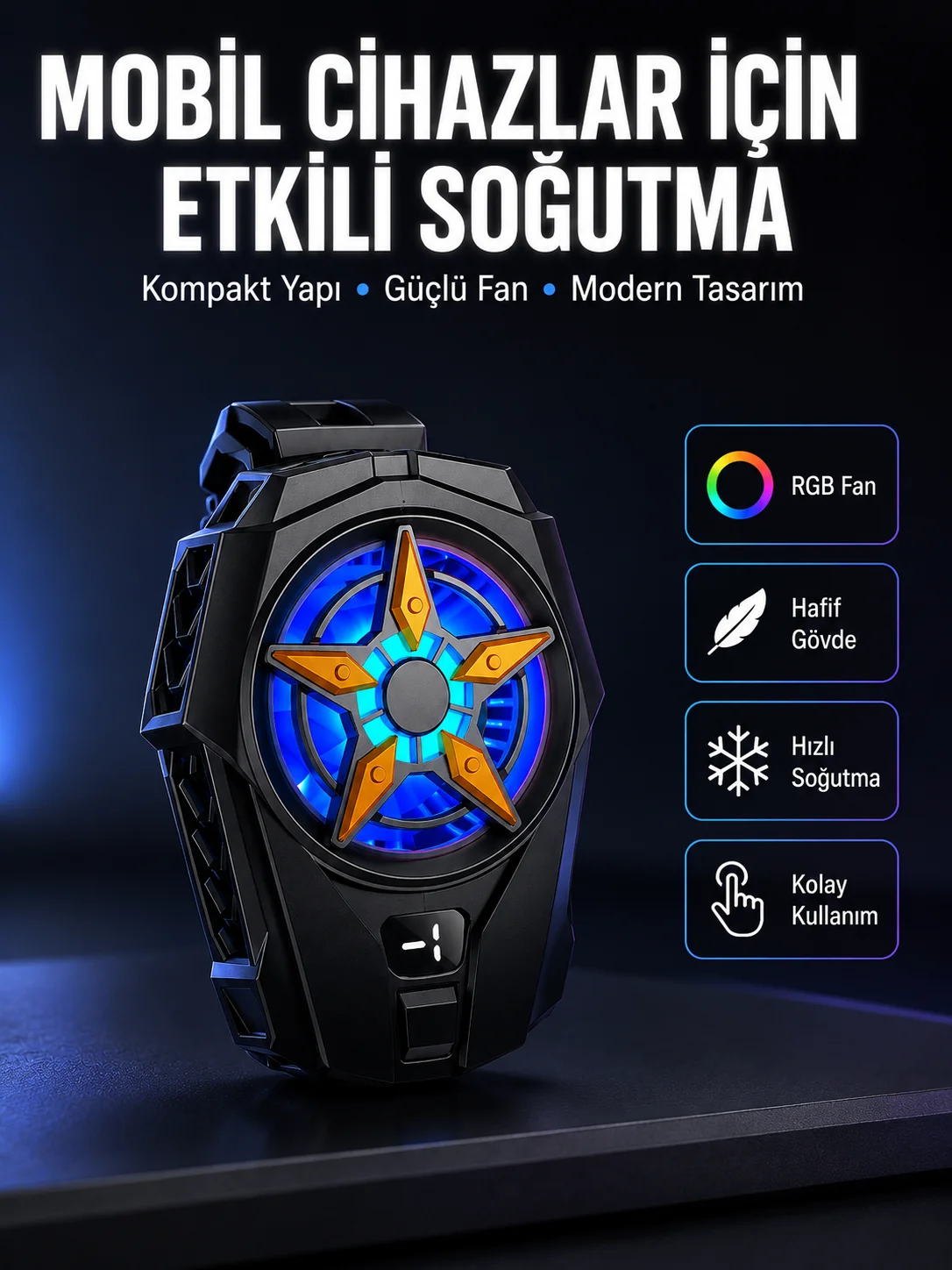 Evrensel Uyumlu Type-C Şarjlı Cep Telefonu Radyatörü Yeni Nesil