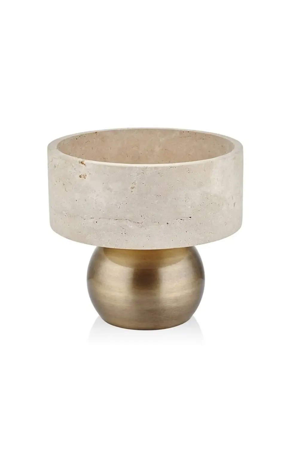 Evza Mermer Ayaklı Meyvelik Traverten Fs-265 24x24x22 Cm