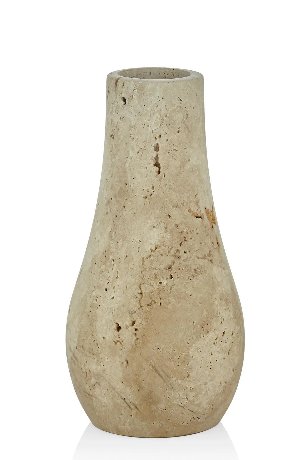 Evza Mermer Traverten Drop Vazo 12*12*25 Cm
