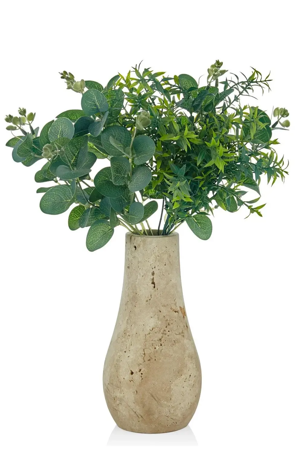 Evza Mermer Traverten Drop Vazo 12*12*25 Cm