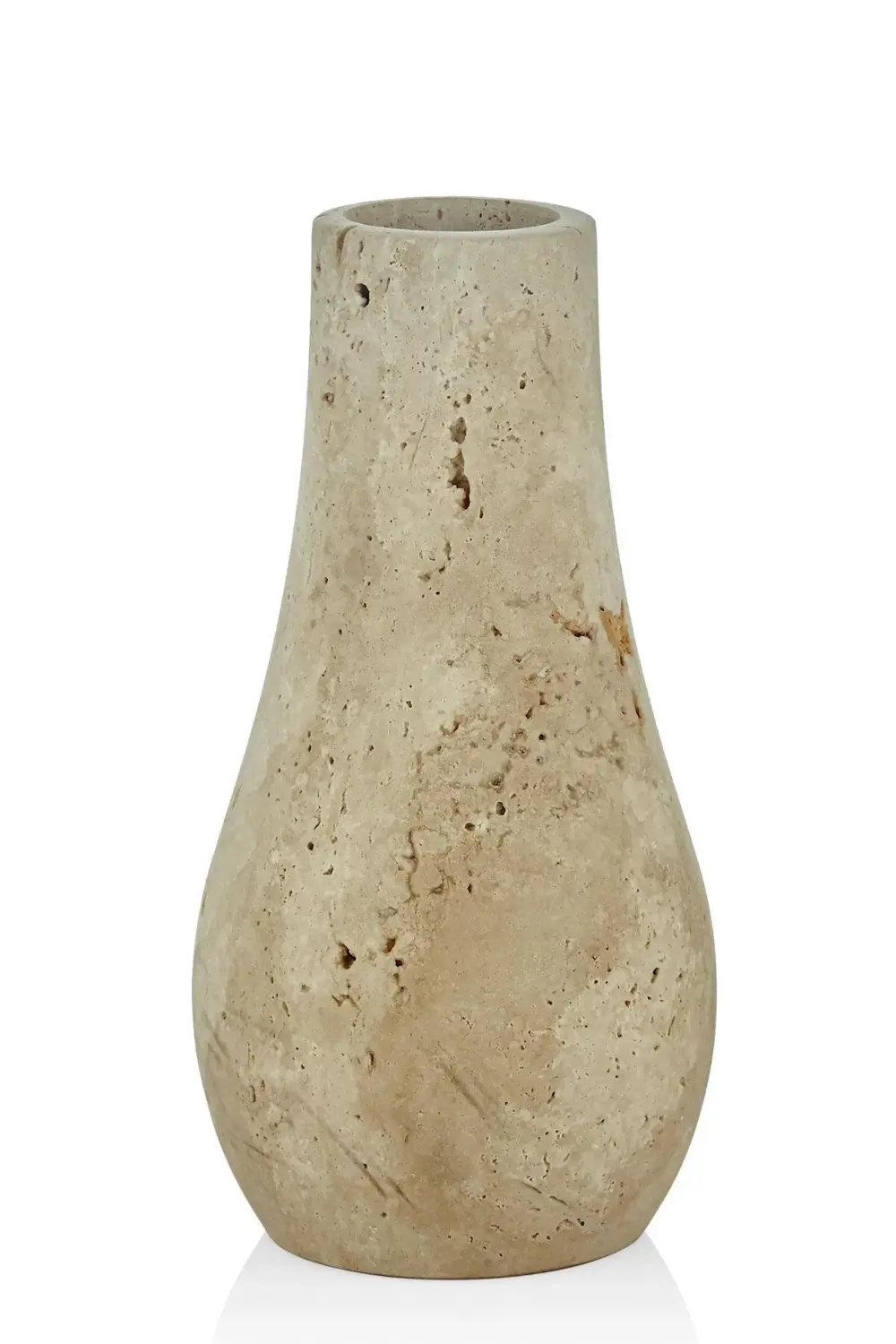 Evza Mermer Traverten Drop Vazo 12*12*25 Cm