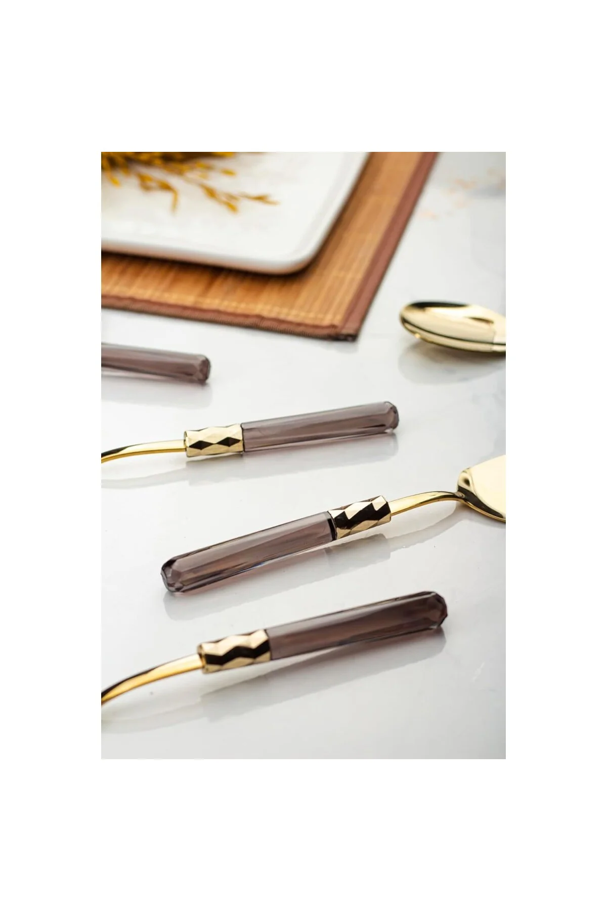 ews 5 Parça Gold Servis Seti & Servis Sunum Seti Füme (Kepçe/Kevg
