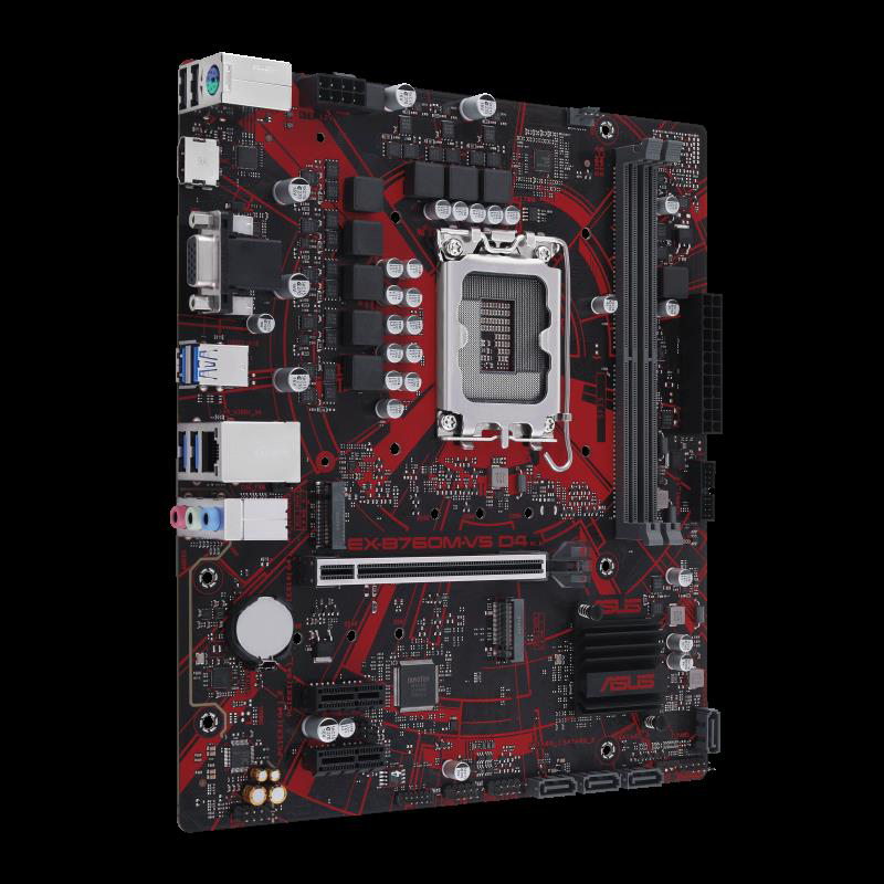 Asus Ex-B760m-V5 D4-Csm İntel B760 Lga1700 Ddr4 5333 Hdmi Vga Cift M2