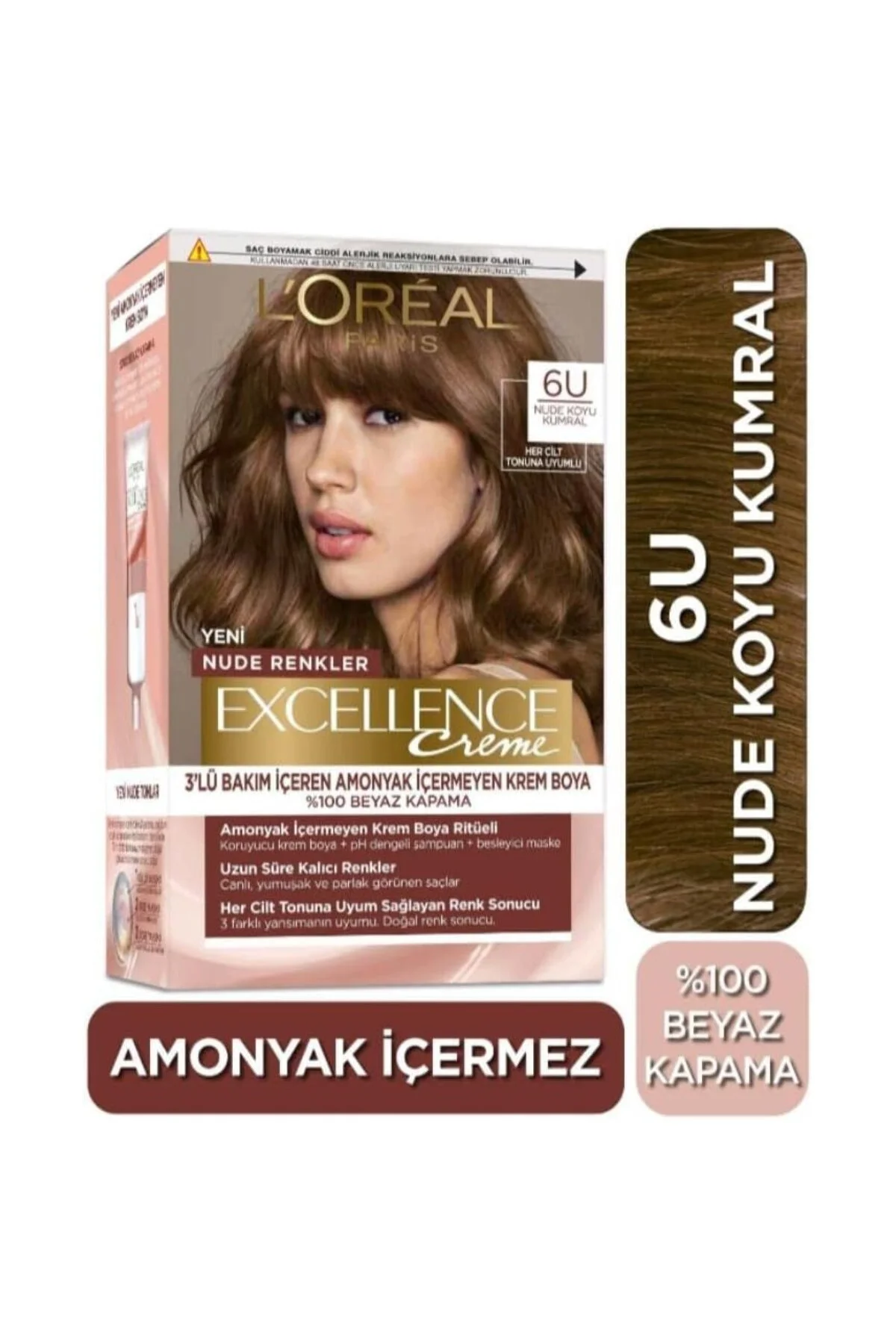 Excellence Creme Nude Renkler Saç Boyası - 6U Nude Koyu Kumral