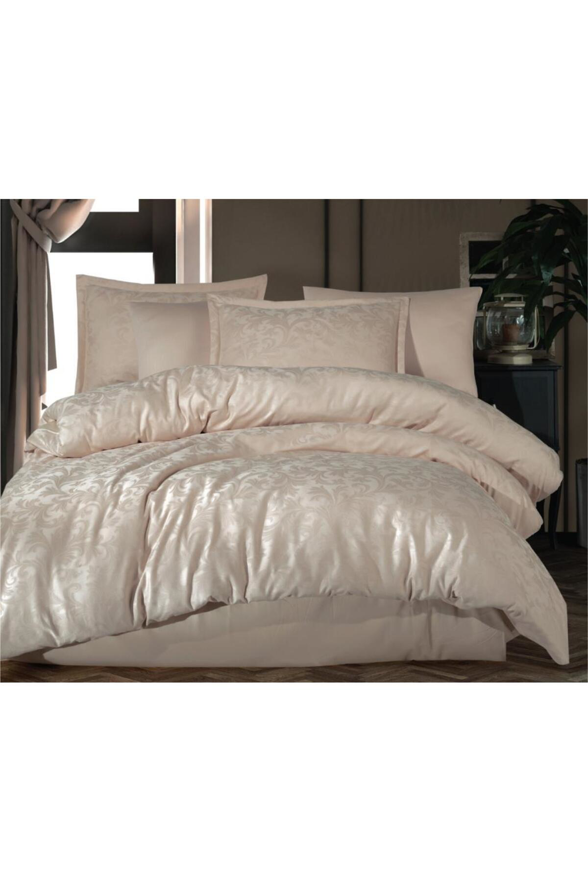 Angoravi Exclusive Jakarlı Çift Kişilik Pamuk Saten Nev Takımı Pavaya V2 K