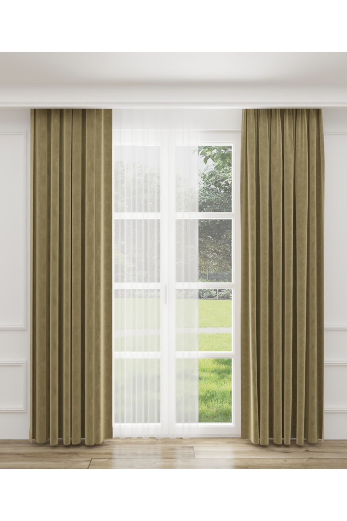 Exculusive Lüx Dokuma Kadife Kumaş Yüksek Kaliteli Fon Perde 1/3 