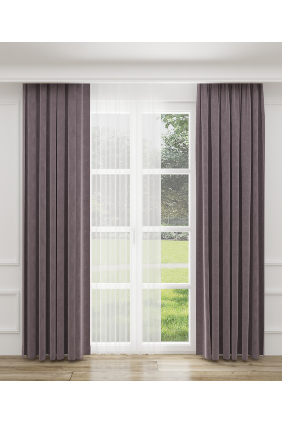 Exculusive Lüx Dokuma Kadife Kumaş Yüksek Kaliteli Fon Perde 1/3 